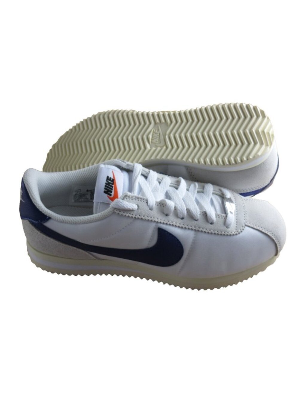 Nike Women's Cortez Textile Running Lifestyle Shoes White Deep Blue Size 7.5 NEW - Picture 2 of 7